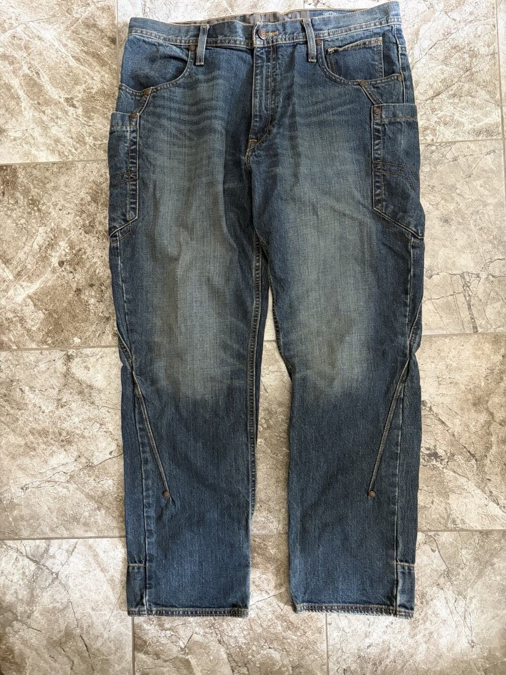 Vtg Harley Davidson Riding Jeans Relaxed Fit Size 36x30 Med Wash (0123)